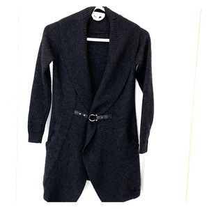 Ellen Tracy cardigan with leather buckle detail